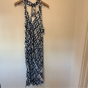 Elegant Blue and White Slip Dress